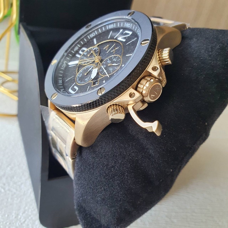 ?ผ่อน0%~แท้100%? Armani Exchange AX1511 Chronograph Gold-Tone Stainless  Steel Watch นาฬิกาข้อมือ | Shopee Thailand
