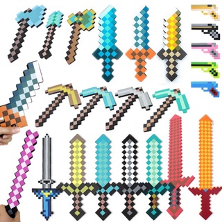 ของเล่นโมเดลฟิกเกอร์ การ์ตูน Minecraft EVA Foam Diamond Gun Pickaxe Axe Hamaxe เหมาะกับของขวัญ สําหรับเด็ก