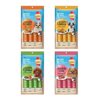 SmartHeart Creamy Dog Treat🐶สมาร์ทฮาร์ท ขนมสุนัขเลีย15gx4ซอง