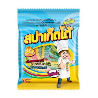 4 ซอง สปาเก็ตโต้ ขนมฟรุตกัมมี่เส้นยาว รสมิ๊กซ์ฟรุต