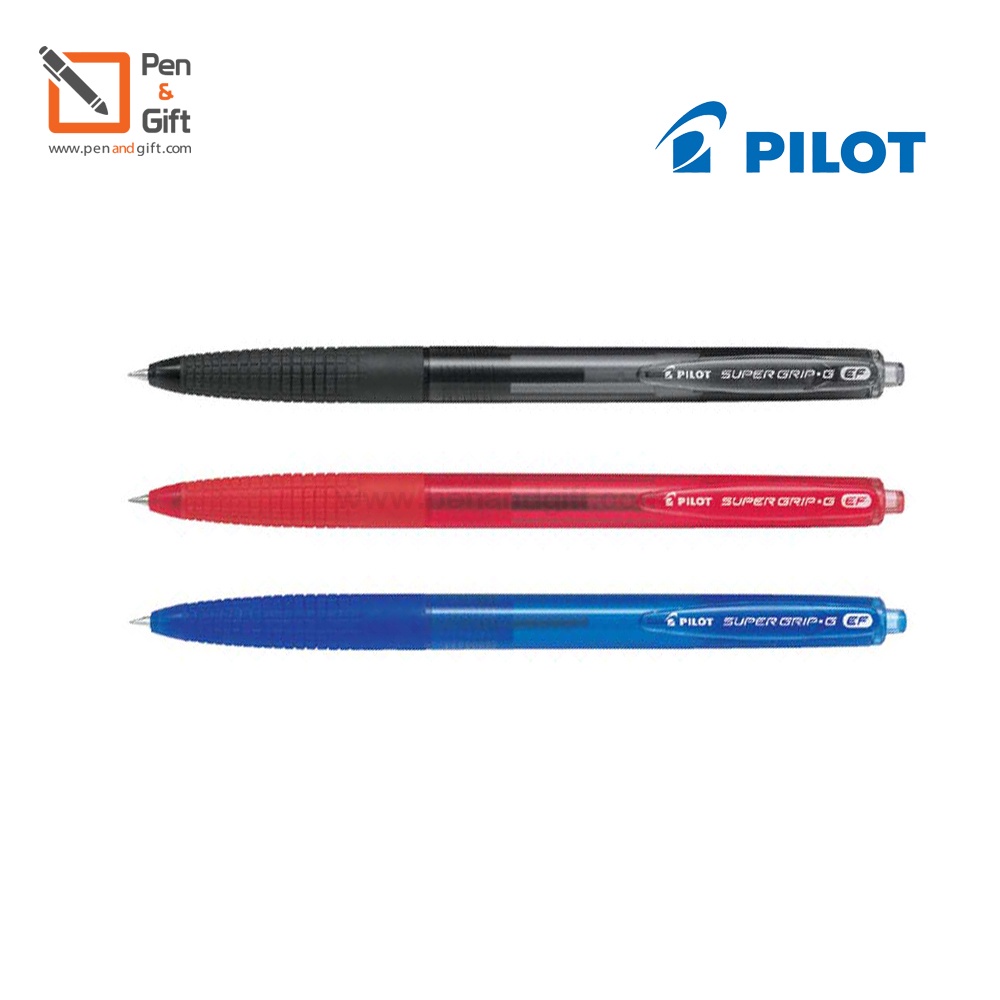 Pilot SUPER GRIP G Ballpoint pen 0.5,0.7,1.0 mm. Black ,Blue ,Red - ปากกาลูกลื่น Pilot SUPER GRIP G [Penandgift]