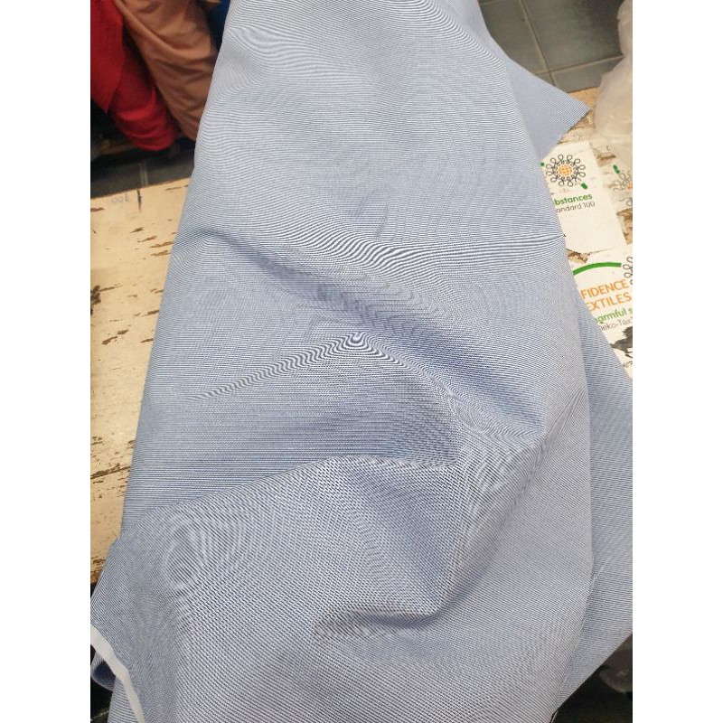 ผ้าริ้วโอร่อน ผ้าตัดชุด สาธารณสุข อนามัย อสม เนื้อดี เมตร หลา - รูปที่ 2