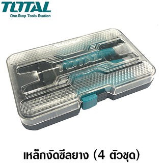 Total ไขควงงัดซีลยาง ปลายแหลม 4 ตัวชุด รุ่น TPHSK0401 ( 4 pcs Pick and Hook Set ) ที่งัดซีล เหล็กงัดซีล ไขควงปลายแหลม