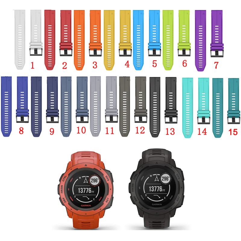 ซิลิโคนสายรัดข้อมือ Easy Fit สำหรับ Garmin instinct 2 3 E Fenix 5 6 6Pro 7 8 E Forerunner 935 945 95