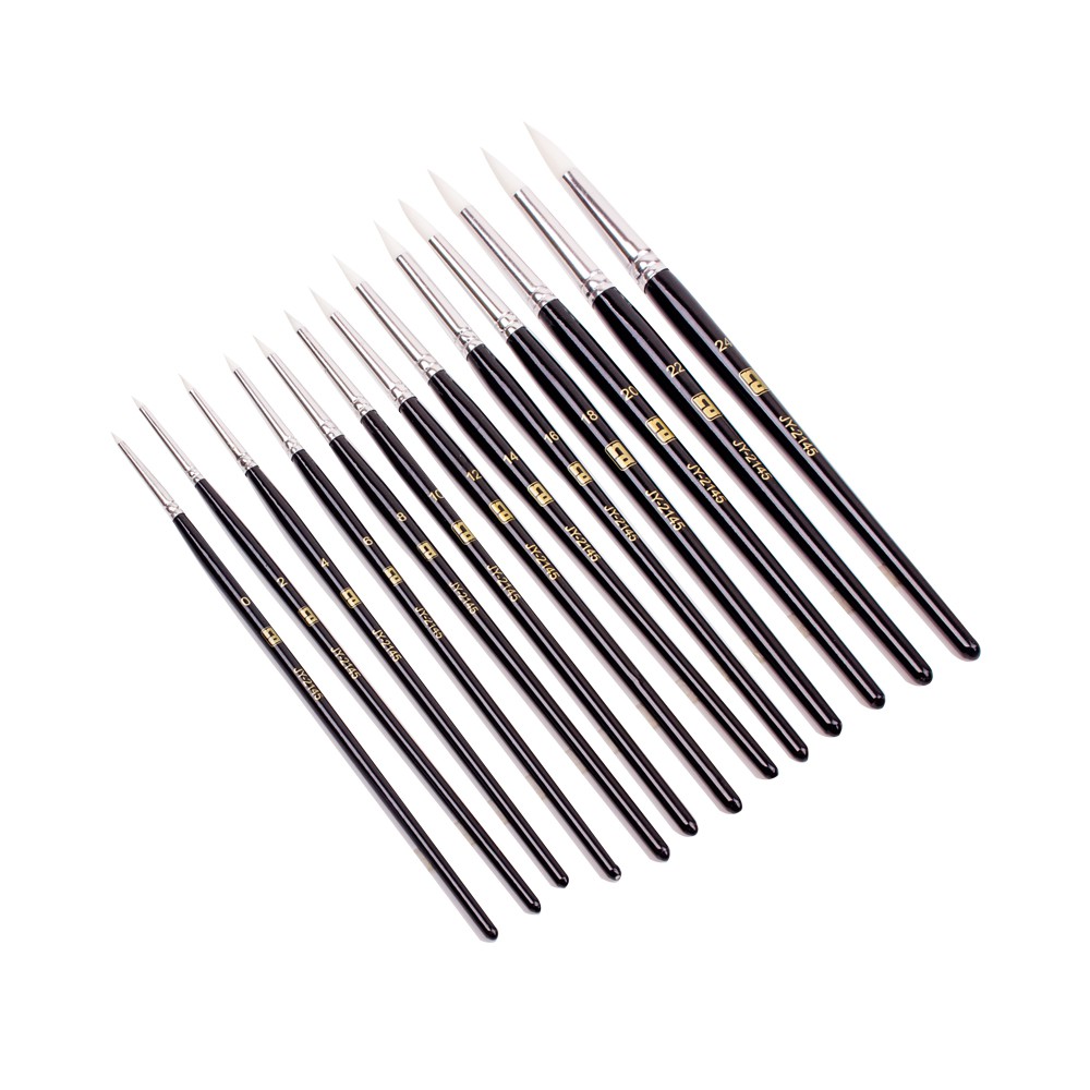 NANDEE White Synthetic Round Brushes (พู่กันปลายกลมขนสังเคราะห์) JY-2145
