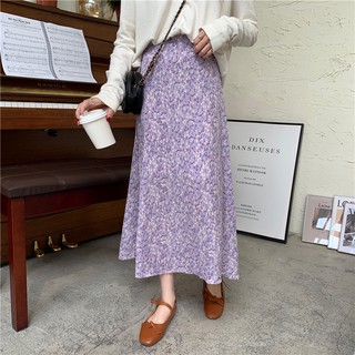 CHUUCHOP_พร้อมส่ง(C6241)🍵🏖🍃Romeo skirt กระโปรงยาวลายดอกไม้เล็กๆ มี2สี