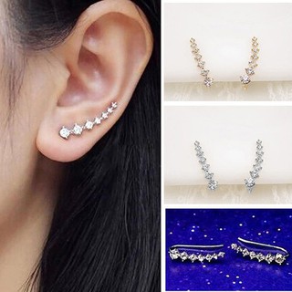 สตรี Rhinestones 7 ต่างหู Charm Ear Stud เครื่องประดับของขวัญคริสต์มาส