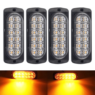 4x Hazard Warning Car Trailer Truck Motorcycle Side Marker Light Amber 24V 12Led Emergency Beacon Flash Strobe Turn Ligh