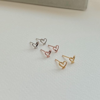 A.piece ต่างหูเงินแท้ [all silver 925] heart stud earrings (58)