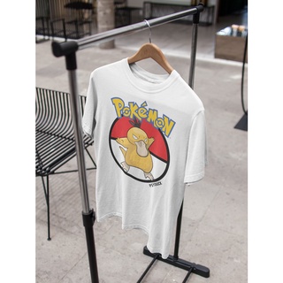 คอตต้อนคอกลมเสื้อยืด เสื้อคู่ รุ่นไซดัค โปเกมอน Psyduck Pokemon Edition T-Shirt แบรนด์ Khepri 100%cotton combผ้านุ่มพิมพ