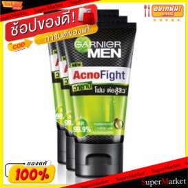 ว๊าว🍟 GARINER MEN ACNO FIGHT WAZABI การ์นิเย่ เมน แอคโน ไฟท์ วาซาบิ แอนตี้-แบคทีเรีย ไบรท์เทนนิ่ง โฟม 50ml ยกกล่อง 3หลอด