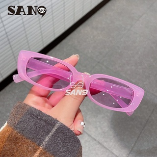 【ขายส่ง】Cod (San9) แว่นตากันแดดแฟชั่น กรอบเล็กน่ารัก สีเจลลี่ สไตล์เรโทร Uv400