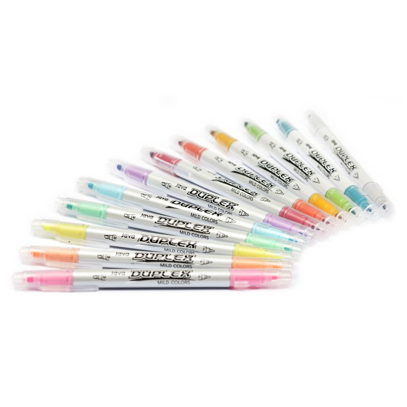 JAVA DUPLEX ปากกาเน้นข้อความ 2 หัว 12 สี