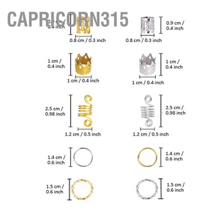 Capricorn315 แหวนถักเปียผม สไตล์เดรดล็อก สามชั้น สําหรับผู้หญิง และเด็กผู้หญิง 110 ชิ้น