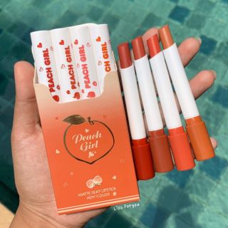 พร้อมส่ง/แท้ ลิปบุหรี่ ลิป​สติก​ ลิปลูกพีช เซตลิป เนื้อแมท ลิปกันน้ำ🍑 Smoke Lipstick​ Tanako​ 4 แท่ง​ 4 สี ติดทนนาน