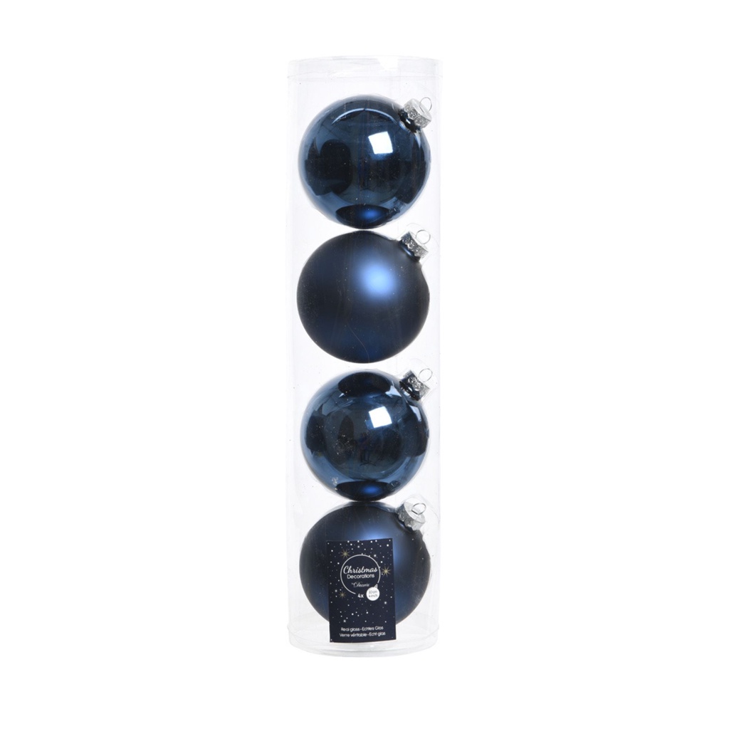 9141591 Night blue baubles glass (⌀ 10 cm)- Christmas Bauble ลูกบอลตกเเต่งต้นคริสต์มาส