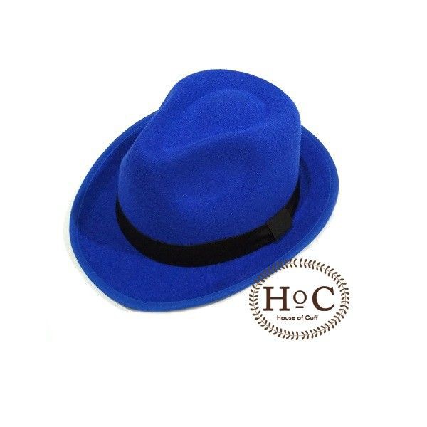 หมวก Houseofcuff Fedora BLUE BRIGHT FEDORA HAT