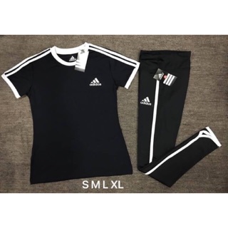 [มีโค้ดส่วนลด] ชุดออกกำลังกาย ผู้หญิง Set Adidas ส่งฟรี