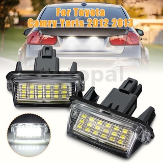 หลอดไฟซีนอน LED ติดป้ายทะเบียนรถยนต์ สีขาว สําหรับ TOYOTA Yaris 2013-2015 12V