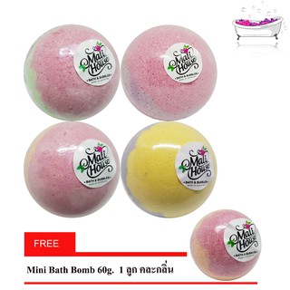 4 ScentX150g Bath Bomb  BallStrawberry Champane,Orchid,Love Spell,Black Raspberry &amp; Vanilla Free Mini BB 60g. 1 Ball