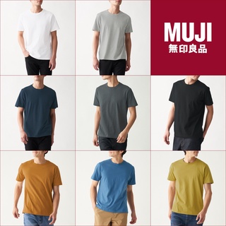 💯[แท้จากช็อป] MUJI เสื้อยืดผ้าฝ้ายออร์แกนิกคอกลมแขนสั้น INDIAN COTTON JERSEY CREW NECK SHORT SLEEVE T-SHIRE**ส่งไว🚀