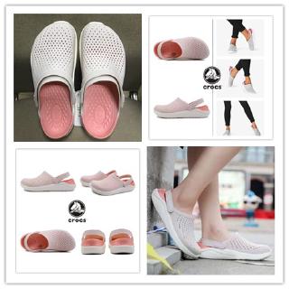 แท้100% Crocs รองเท้า [ราคาถูกและดี]แท้  LiteRide ของผู้หญิงรองเท้าชายหาดเปลือยสีชมพู M4-M7รองเท้าชายหาด ราคาถูก