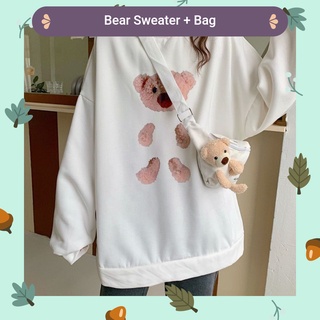 Bear Sweater + Bag สุดคุ้ม! ราคานี้ได้ทั้งเสื้อ+กระเป๋าคาดอก