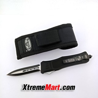 มีดสปริงตรงขนาดเล็ก คม 2 ด้าน Microtech Combat Troodon 556 S/E Automatic OTF D/A Camping Knife