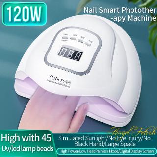 SUN X5 Max เครื่องอบเล็บเจล 120 วัตต์ LED 45 ดวง แห้งไวมาก UV LED Nail lamp 120W Smart Lamp เครื่องอบเล็บ