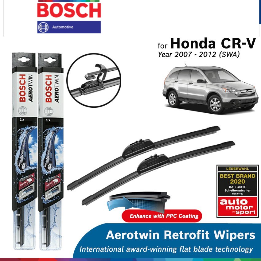 Bosch Aerotwin Retrofit U Hook ชุดปัดน้ําฝนสําหรับ Honda CRV / CRV SWA 3rd Gen (26"/17")