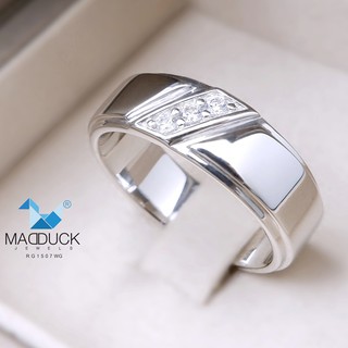 Madduckjewels แหวนเงินแท้ เพชร CZ ชุบโรเดียม RG1507