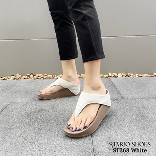 CHUSTORE รุ่นST368รองเท้าแตะแบบหูหนีบผู้หญิง รองเท้าสุขภาพสูง2.5นิ้ว รองเท้าฟิตฟอปผู้หญิง