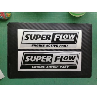 สติ๊กเกอร์แต่งรถ SUPER FLOW ติดแก้มท้ายกระบะ งานตัดไดรคัท