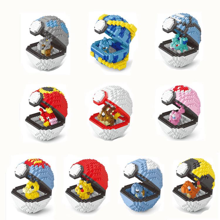 ของเล่นฟิกเกอร์ Pokemon Anime Mini Diamond Building Blocks