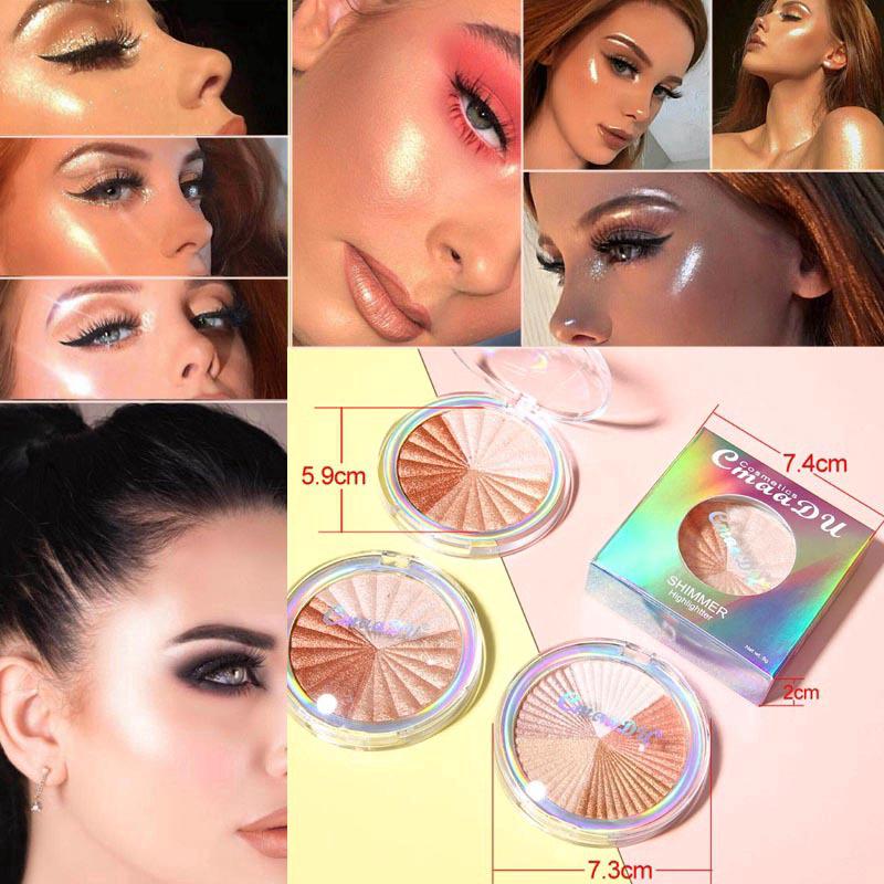 CmaaDU New Multi-color Baking Powder And High-gloss Powder Shimmer Illuminator Contouring Brighten Face Powder Makeup