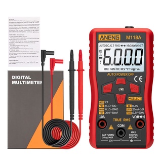 Qx [READY STOCK] M 118 A มัลติมิเตอร์ดิจิตอล Auto Range True Rms Ncv Tester Ac Dc พร้อมไฟฉาย