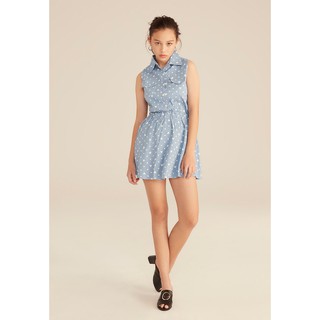 Mirror Dress เดรสแขนกุดพิมพ์ลาย Mickey Denim