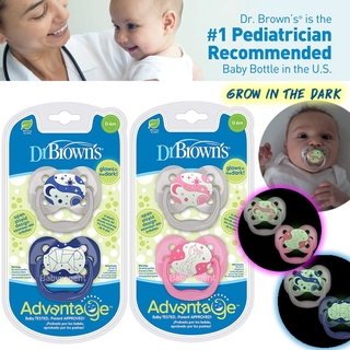 Dr.Brown's จุกหลอก เรืองแสงในที่มืด เหมาะสำหรับเด็กอายุ 0-6 …