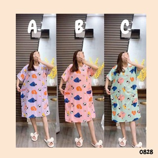 0800  SPS ชุดนอนกระโปรงผู้หญิง  OVERSIZE ลวดลายน่ารักๆรองรับสาวXLจ้าสินค้าพร้อมส่ง!!!