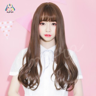 MORA วิกผม วิกผมยาว วิกผมหน้าม้า ผมปลอม Wig วิกผมเกาหลี สี Brown 72 CM