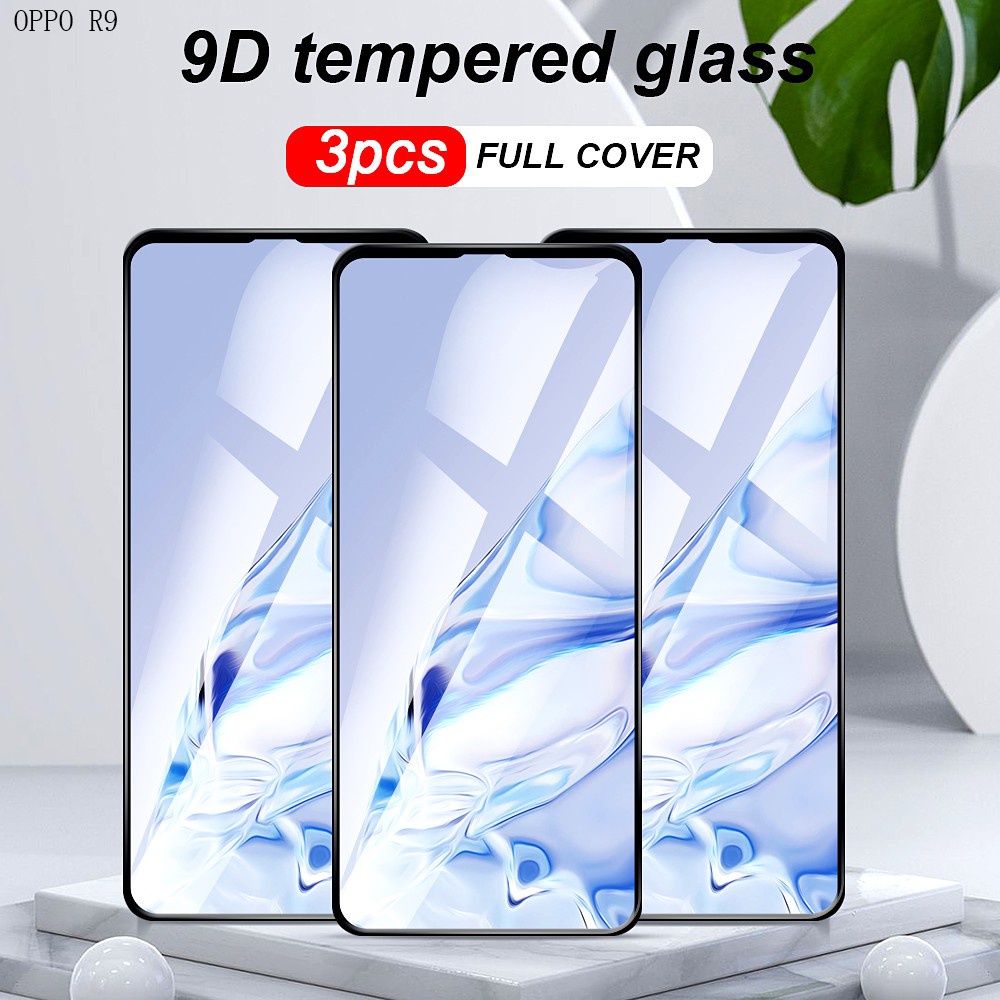 3 ชิ้น ฟิล์มกระจกนิรภัย เต็มจอ ออปโป้ OPPO R9 R9S R15 Pro Reno 2 2F 3 4 4F 5 5F 6Z 6 4G 5G 7 8 8Z 7Z
