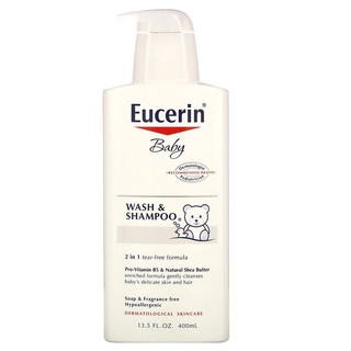 Eucerin, Baby, Wash &amp; Shampoo, Fragrance Free, 13.5 fl oz (400 ml)