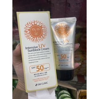 3W CLINIC Intensive UV Sunblock Cream SPF 50+/PA+++ ขนาด 70 ml.( 1 หลอด )