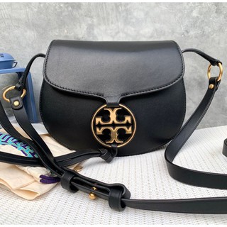 🎀 (สด-ผ่อน) กระเป๋าสะพาย สีดำ (shop) 8 นิ้ว 75431 TORY BURCH Miller Metal Small Saddlebag