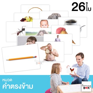 flashcard แฟลชการ์ด บัตรคำศัพท์ใหญ่ [ คำตรงข้าม Opposite words ]