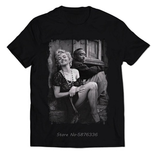 เสื้อยืดลำลองเสื้อยืดคอกลม ผ้าฝ้าย พิมพ์ลาย Marilyn Monroe แฟชั่นฤดูร้อน สําหรับผู้ชาย และผู้หญิง 2 ชิ้นS to4XL