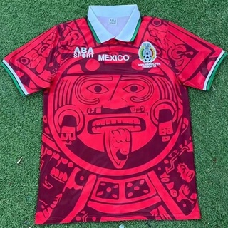 เสื้อกีฬาแขนสั้น ลายทีมชาติฟุตบอล Mexico 98 S-XXL ชุดเยือน คุณภาพสูง