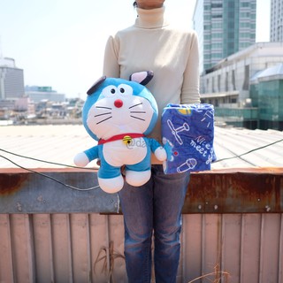 ตุ๊กตา หมอนผ้าห่ม Doraemon โดเรม่อน ตัวนุ่ม หูกระต่าย 18นิ้ว (100x150cm)