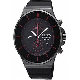 Seiko Neo Sport Chronograph Mens Watch Rubber Strap SNDD61P1-Black