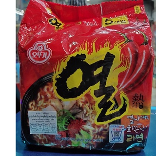 Ottogi Yeul Ramen โอโตกิ ยวน ราเมียน มาม่าเกาหลีเผ็ดร้อน ร้อนไฟลุก เผ็ดหนักมาก  120กรัม x 5 ชิ้น หรือ แบ่งขาย 1 ซอง